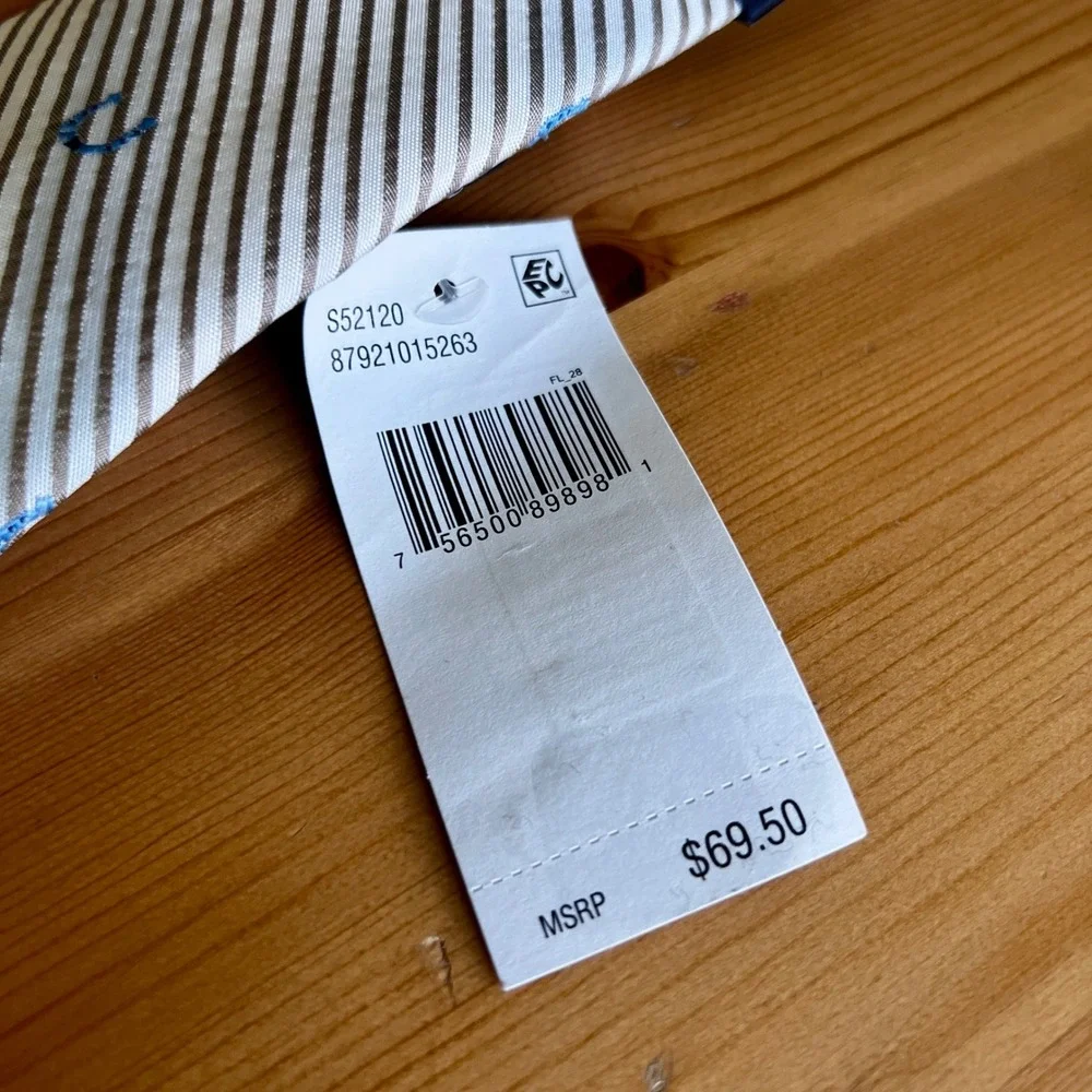 Tommy Hilfiger Striped Tie Blue Horseshoe Print Silk Blend Casual‎ 0020 $69.50